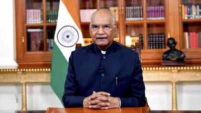 President Ram Nath Kovind addresses the nation on the eve of 75th Independence Day in New Delhi on Saturday. (PTI) President Ram Nath Kovind addresses the nation on the eve of 75th Independence Day in New Delhi on Saturday. (PTI)