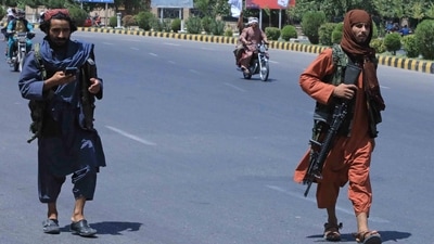 Taliban fighters patrol the streets in Herat on August 14 after they captured the city. (AFP) Taliban fighters patrol the streets in Herat on August 14 after they captured the city. (AFP)
