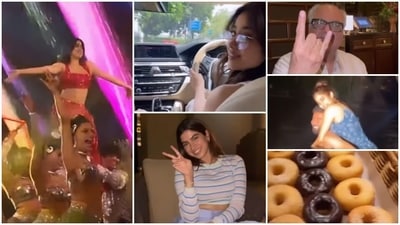 Janhvi Kapoor did an array of activities in the capital. She was accompanied by sister Khushi Kapoor and their father Boney Kapoor. Janhvi Kapoor did an array of activities in the capital. She was accompanied by sister Khushi Kapoor and their father Boney Kapoor.