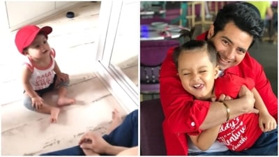 Karan Mehra with his son Kavish Mehra. Karan Mehra with his son Kavish Mehra.