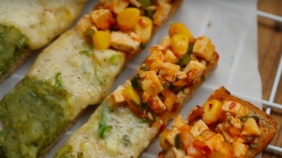 Tri-colours toasties: The lip-smacking recipe will require preparation of three layers - paneer schezwan mix, cheese chilli mix and pudina aloo mix to lend it the three colours of our national flag and applying them on a brown bread slice. These will be baked to perfection before being cut into finger-sized pieces. - Recipe by Chef Sanjyot Keer (PR pics) Tri-colours toasties: The lip-smacking recipe will require preparation of three layers - paneer schezwan mix, cheese chilli mix and pudina aloo mix to lend it the three colours of our national flag and applying them on a brown bread slice. These will be baked to perfection before being cut into finger-sized pieces. - Recipe by Chef Sanjyot Keer (PR pics)
