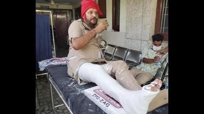 ASI Suba Singh admitted to a hospital in Patiala on Saturday. (PTI)