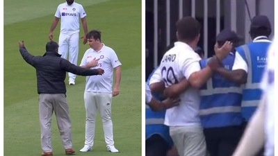 Man wearing Indian jersey enters Lord's playing area with Kohli &amp; Co, escorted by security
