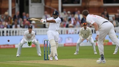 Rishabh Pant plays a pull shot off Ollie Robinson. (Getty Image) Rishabh Pant plays a pull shot off Ollie Robinson. (Getty Image)