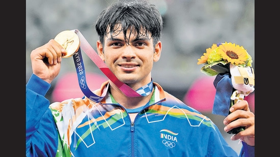 Olympics gold medallist Neeraj Chopra’s fame is allowing his namesakes to enjoy discounted, free meals, and even free fuel! (Photo: AP/PTI)