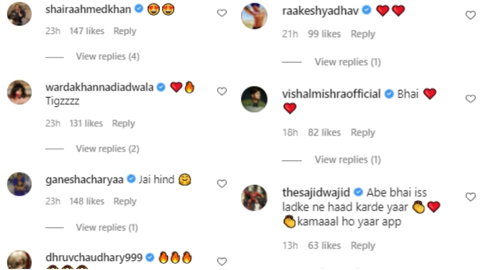 Tiger Shroff comments. Tiger Shroff comments.