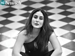 Kareena Kapoor posed in a jumpsuit as she sat on the black-and-white tiled floor.(Rohan Shrestha for HT Brunch) Kareena Kapoor posed in a jumpsuit as she sat on the black-and-white tiled floor.(Rohan Shrestha for HT Brunch)