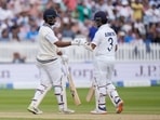 Cheteshwar Pujara and Ajinkya Rahane during the fourth day of the Lord's Test