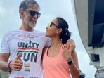 Ankita Konwar happily poses with Milind Soman on the occasion of 75th Independence Day.(Instagram/Ankita Konwar) Ankita Konwar happily poses with Milind Soman on the occasion of 75th Independence Day.(Instagram/Ankita Konwar)