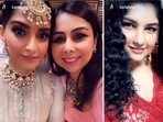 Sonam Kapoor and Anshula Kapoor at Rhea Kapoor and Karan Boolani’s wedding.