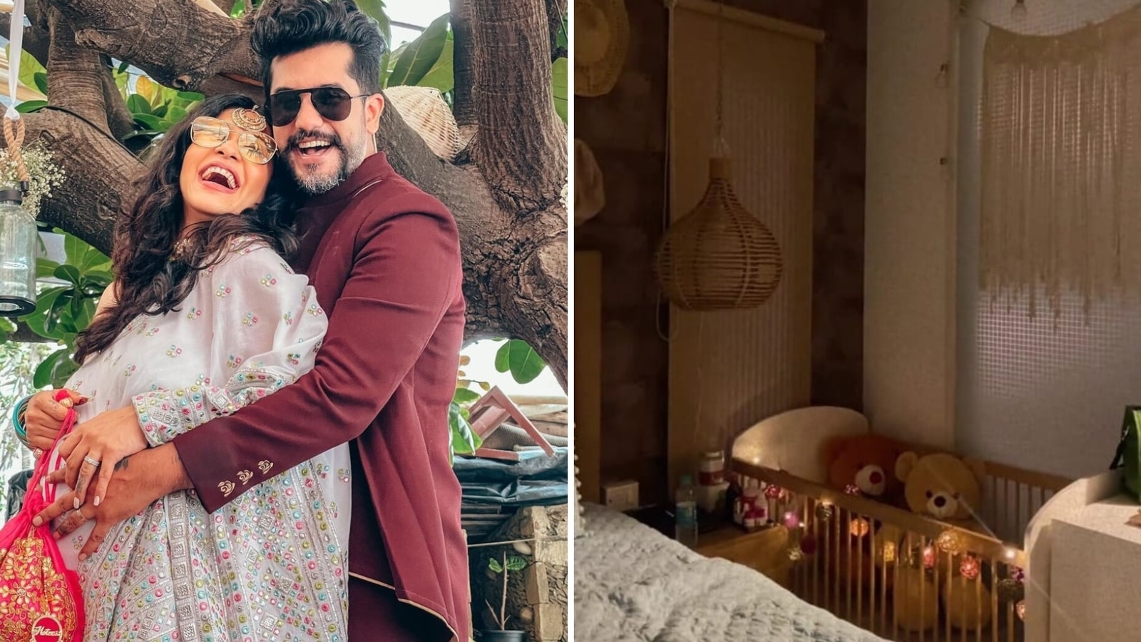 Step inside Kishwer Merchant and Suyyash Rai’s baby nursery with macrame tapestry and rattan lights