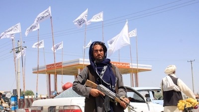 A Taliban fighter looks on as he stands at the city of Ghazni, Afghanistan August 14, 2021.&nbsp; (REUTERS)