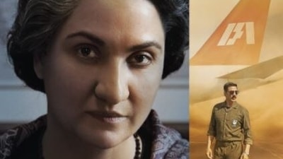 Lara Dutta as former PM Indira Gandhi in BellBottom. Lara Dutta as former PM Indira Gandhi in BellBottom.