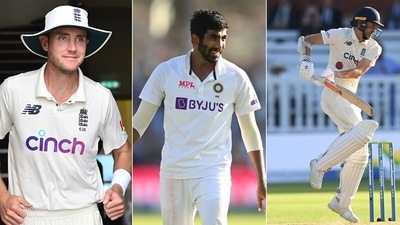 Stuart Broad reacted to Bumrah's hostile over to Anderson on Day 3. (Getty Images) Stuart Broad reacted to Bumrah's hostile over to Anderson on Day 3. (Getty Images)