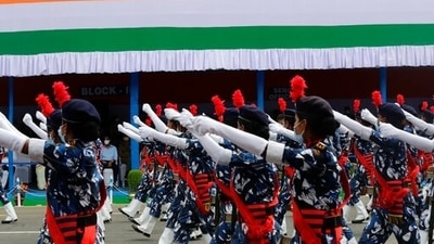 Woman contingent of Kolkata Police march during Independence Day parade in Kolkata on August 15. (AP) Woman contingent of Kolkata Police march during Independence Day parade in Kolkata on August 15. (AP)
