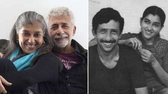 A then-and-now picture of Ratna Pathak and Naseeruddin Shah.