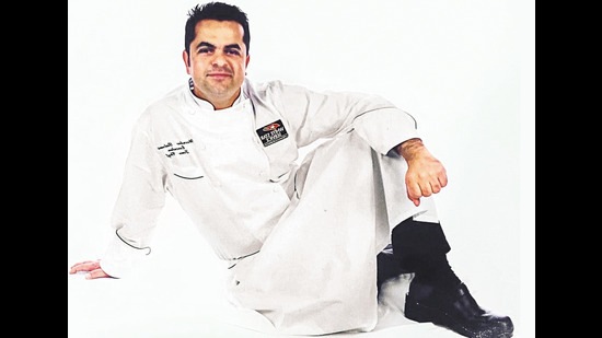 Posing for the ship’s photographer during his cruising days