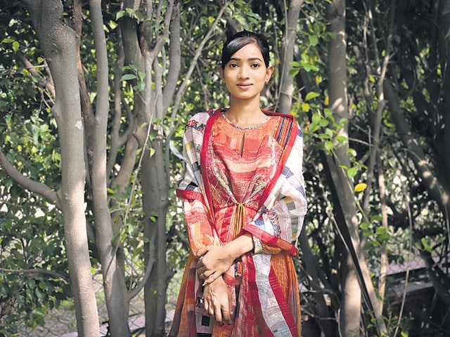 This rust orange dhoti-kurta is the result of preserving waste and crafting a brand new design, keeping in mind the need of the hour, sustainability. (Photo: Jasjeet Plaha/HT)