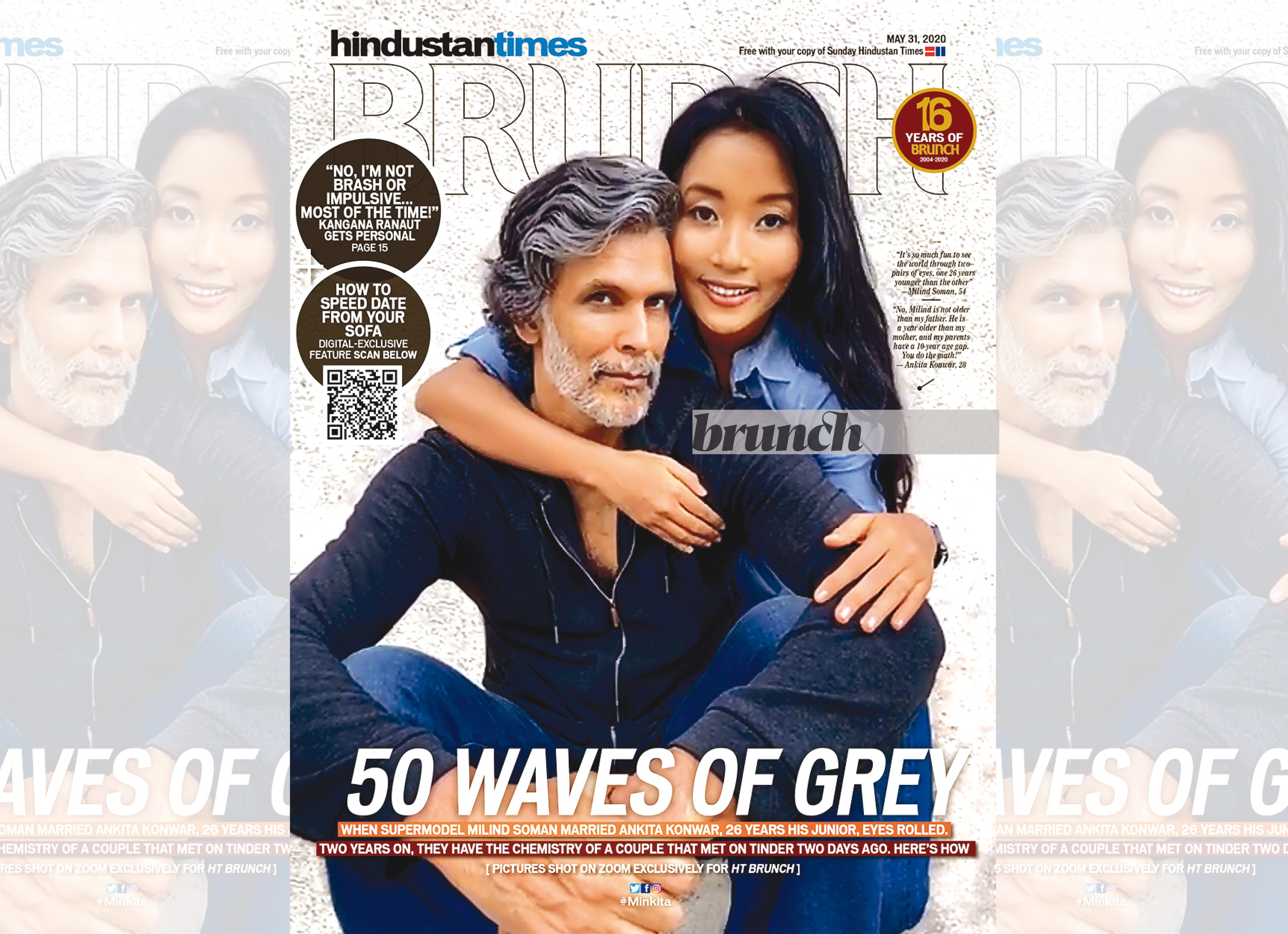 Ankita Konwar, who is married to Milind Soman, appeared on the cover of HT Brunch in May 2020 via India’s first shoot on Zoom Ankita Konwar, who is married to Milind Soman, appeared on the cover of HT Brunch in May 2020 via India’s first shoot on Zoom