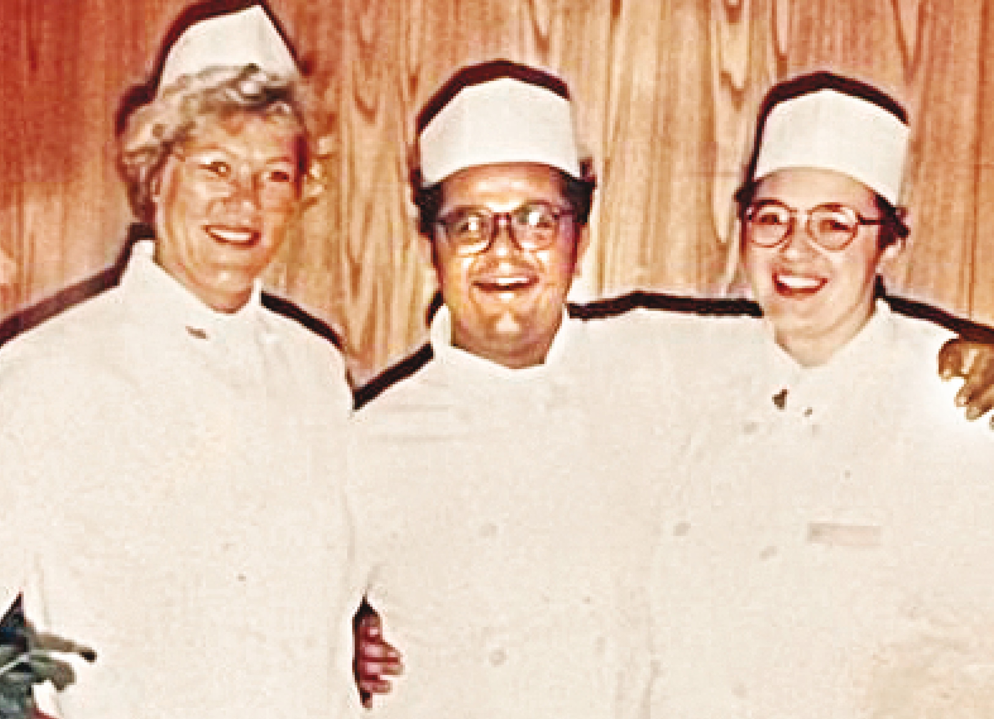 With Debbie (left) and Ellen, his line cook friends, when he was cruising in the Mediterranean in the ‘90s With Debbie (left) and Ellen, his line cook friends, when he was cruising in the Mediterranean in the ‘90s