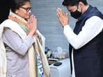 Sushmita Dev (left) with TMC general secretary Abhishek Banerjee (twitter.com/AITCofficial)