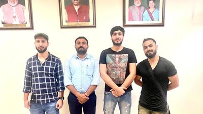 SHUATS International Division’s Liaison officer Mohammad Majid (second from left) with Afghanistan students at SHUATS in Prayagraj. (HT Photo) SHUATS International Division’s Liaison officer Mohammad Majid (second from left) with Afghanistan students at SHUATS in Prayagraj. (HT Photo)