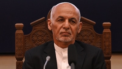 Afghanistan's President Ashraf Ghani looks on while attending a Joint Coordination and Monitoring Board meeting in Kabul. (AFP File Photo)