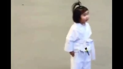The image shows the three-year-old kid. (Facebook/Premier Martial Arts Leeds)