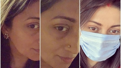 Union minister Smriti Irani shared this selfie with the mask-related post. (Instagram/@smritiiraniofficial) Union minister Smriti Irani shared this selfie with the mask-related post. (Instagram/@smritiiraniofficial)