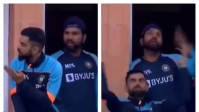 Virat Kohli and Rohit Sharma react. (Screengrab)