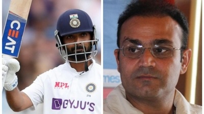 ‘We criticise him but we had our greatest Test series win under his leadership’: Sehwag lauds Rahane’s gritty knock (Agencies/HT Collage) ‘We criticise him but we had our greatest Test series win under his leadership’: Sehwag lauds Rahane’s gritty knock (Agencies/HT Collage)