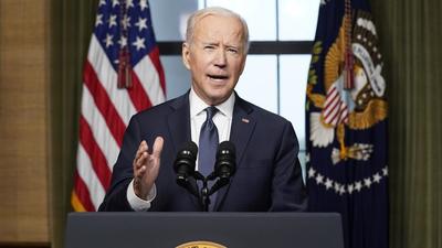 In this April 14, 2021 photo, President Joe Biden speaks from the Treaty Room in the White House about the withdrawal of the remainder of US troops from Afghanistan. (AP) In this April 14, 2021 photo, President Joe Biden speaks from the Treaty Room in the White House about the withdrawal of the remainder of US troops from Afghanistan. (AP)
