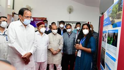 Vice President Venkaiah Naidu during laying the foundation stone for the Center for Innovation and Development at the Jawaharlal Nehru Center for Advanced Scientific Research in Bengaluru on Monday. (PTI) Vice President Venkaiah Naidu during laying the foundation stone for the Center for Innovation and Development at the Jawaharlal Nehru Center for Advanced Scientific Research in Bengaluru on Monday. (PTI)