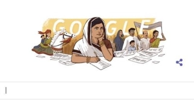 Goodle doodle on famous poet Subhadra Kumari Chauhan.