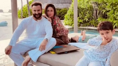Kareena Kapoor and Saif Ali Khan are in Maldives with their two sons. Kareena Kapoor and Saif Ali Khan are in Maldives with their two sons.