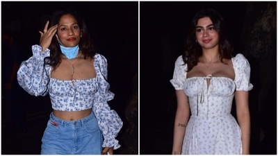 Masaba Gupta and Khushi Kapoor at the party. Masaba Gupta and Khushi Kapoor at the party.