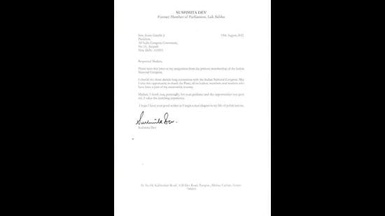 Congress women’s wing chief Sushmita Dev resigns Congress women’s wing chief Sushmita Dev resigns