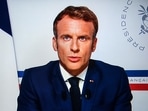 French President Emmanuel Macron speaking on the situation in Afghanistan.(AFP) French President Emmanuel Macron speaking on the situation in Afghanistan.(AFP)