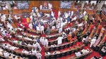Opposition MPs create uproar in Rajya Sabha during the monsoon session of parliament, in New Delhi on August 11. (ANI) Opposition MPs create uproar in Rajya Sabha during the monsoon session of parliament, in New Delhi on August 11. (ANI)