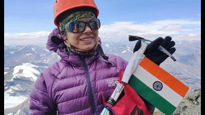 Major Saumya Shukla atop Mount Manirang. (sourced)