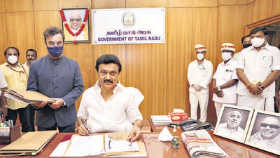 According to political analysts, Stalin is merely taking forward his father’s schemes with respect to temples, appointments of priests and initiatives for devotees, but with discernible display. (PTI) According to political analysts, Stalin is merely taking forward his father’s schemes with respect to temples, appointments of priests and initiatives for devotees, but with discernible display. (PTI)