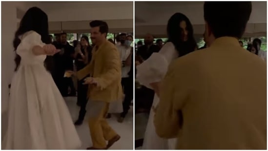 Anil Kapoor and Rhea Kapoor dance to Abhi Toh Party Shuru Hui Hai. Anil Kapoor and Rhea Kapoor dance to Abhi Toh Party Shuru Hui Hai.