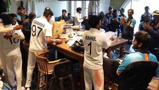 'Reliving Lord's triumph': Team India celebrate historic win against England in dressing room- VIDEO(Screengrab/BCCI_Twitter)