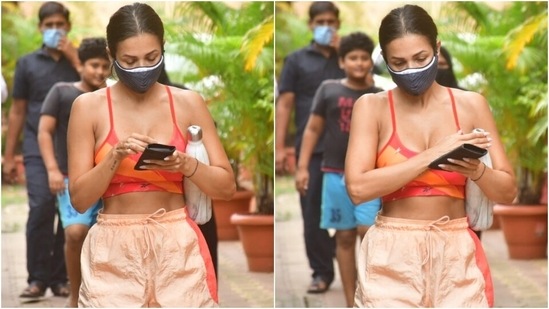 For Bollywood star Malaika Arora, fitness always comes first. She is an avid yoga practitioner, and often, she is spotted outside her yoga studio in Mumbai. Today, after a vigorous workout session, Malaika was clicked by the paparazzi. She nailed workout fashion goals in her ensemble, and we are taking notes.(Varinder Chawla)