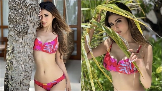 Mouni Roy raises temperatures in hot pink bikini, deletes viral pictures from Maldives(Instagram/mouniroyfps)