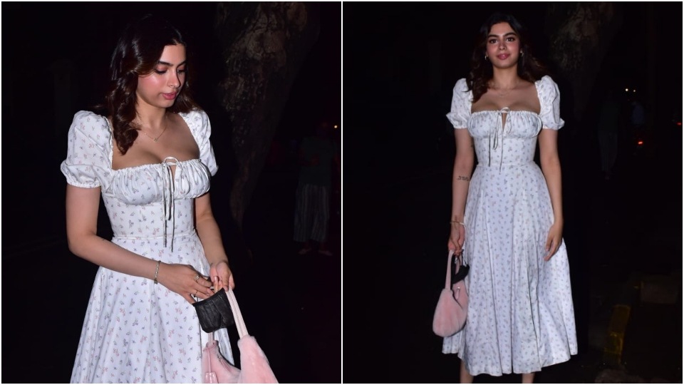 Khushi Kapoor at Rhea Kapoor and Karan Boolani's wedding party.(Varinder Chawla)