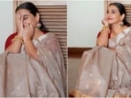 Vidya Balan, whose go-to outfit is saree, recently took to her Instagram handle to share a few pictures of herself in an ivory handwoven Chanderi Saree.(Instagram/@vidyabalan)