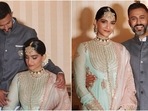 Sonam Kapoor in couture anarkali is nothing short of phenomenal with Anand Ahuja in pics from Rhea Kapoor's wedding(Instagram/@sonamkapoor) Sonam Kapoor in couture anarkali is nothing short of phenomenal with Anand Ahuja in pics from Rhea Kapoor's wedding(Instagram/@sonamkapoor)