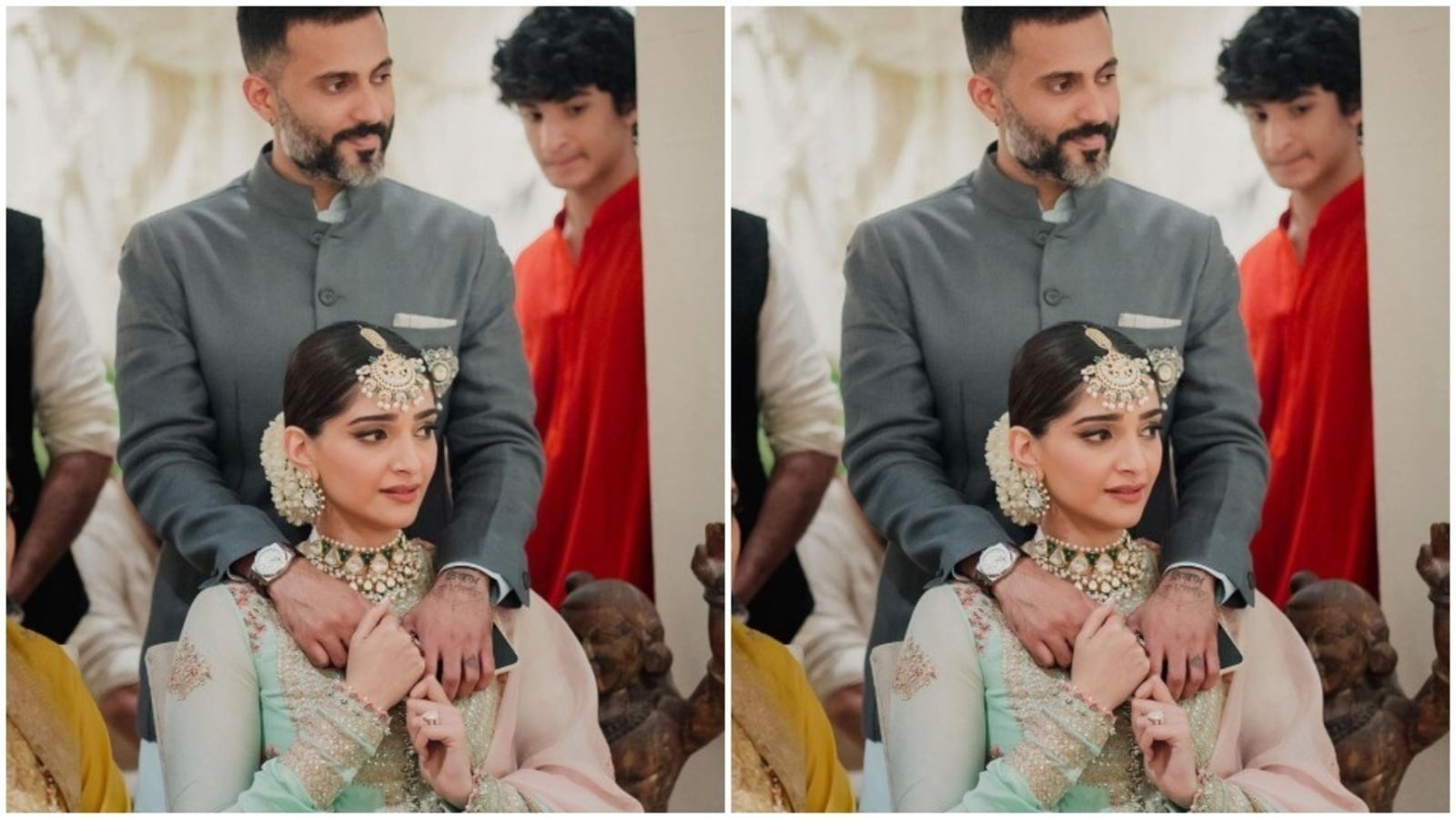 Emotional Sonam Kapoor holds Anand Ahuja's hand for comfort at Rhea Kapoor's  wedding. See pic | Bollywood - Hindustan Times