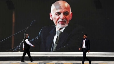 Ashraf Ghani fled Afghanistan on Sunday as the Taliban closed in on Kabul, before the Islamist insurgents walked into the Afghan capital unopposed. (AP) Ashraf Ghani fled Afghanistan on Sunday as the Taliban closed in on Kabul, before the Islamist insurgents walked into the Afghan capital unopposed. (AP)